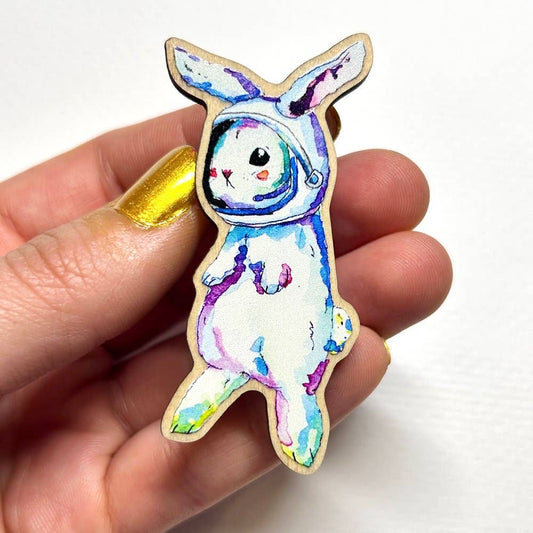 Astronaut Bunny Pin