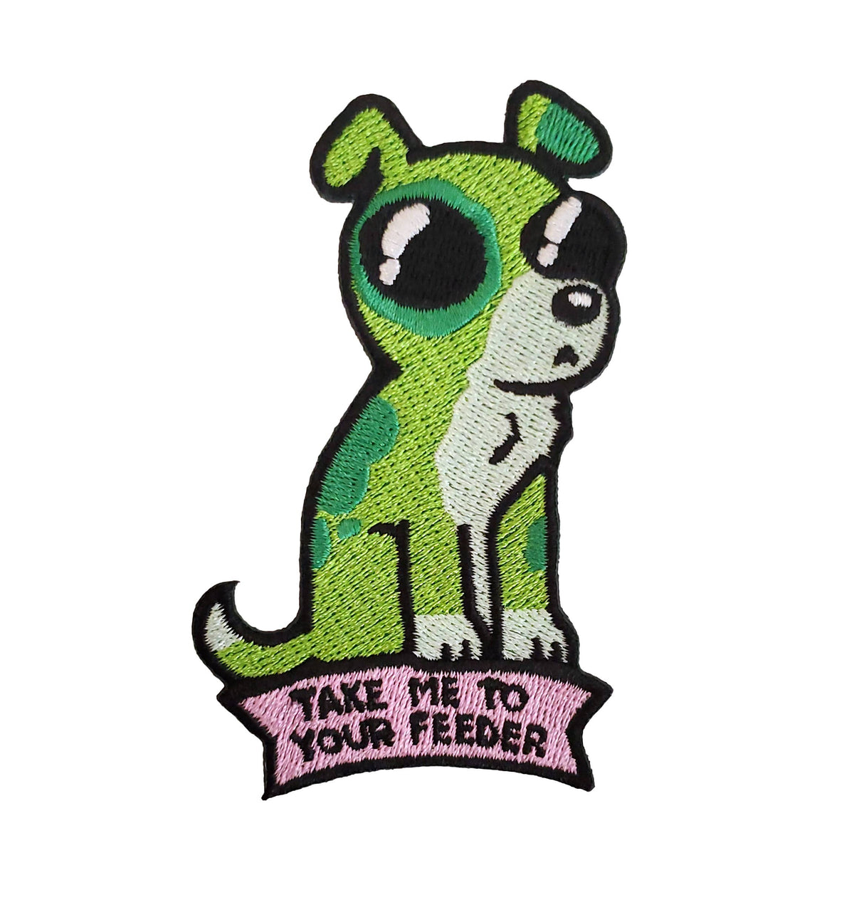 Alien Dog Patch  - Embroidered Iron-On Patch: Iron On