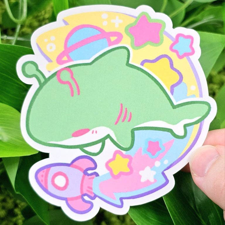 Alien Shark Stickers!: ALL FIVE!!