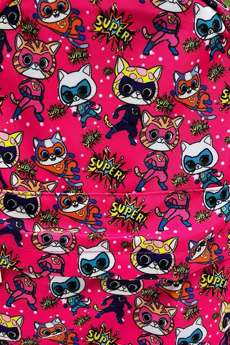 SUPer Cat Printed Medium Size Girls' Backpack