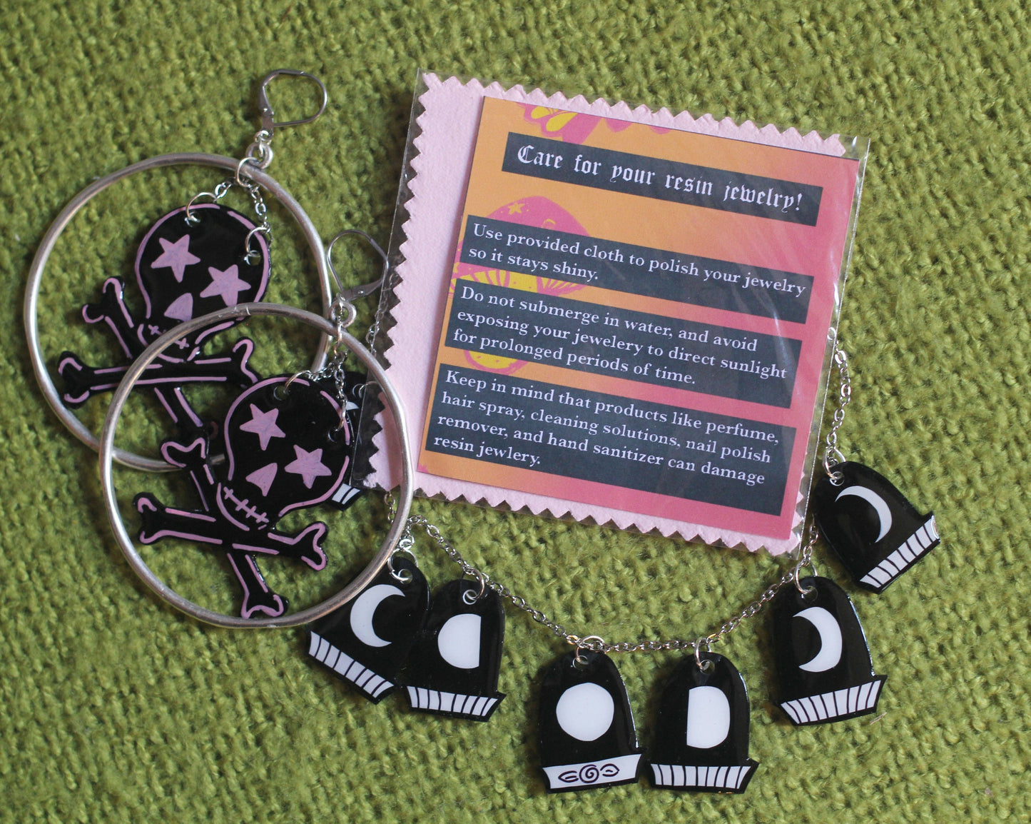 A Trip to the Moon and Back Resin Coated Earrings: Leverback