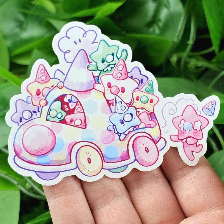 Star Baby Clown Stickers: ALL 4!