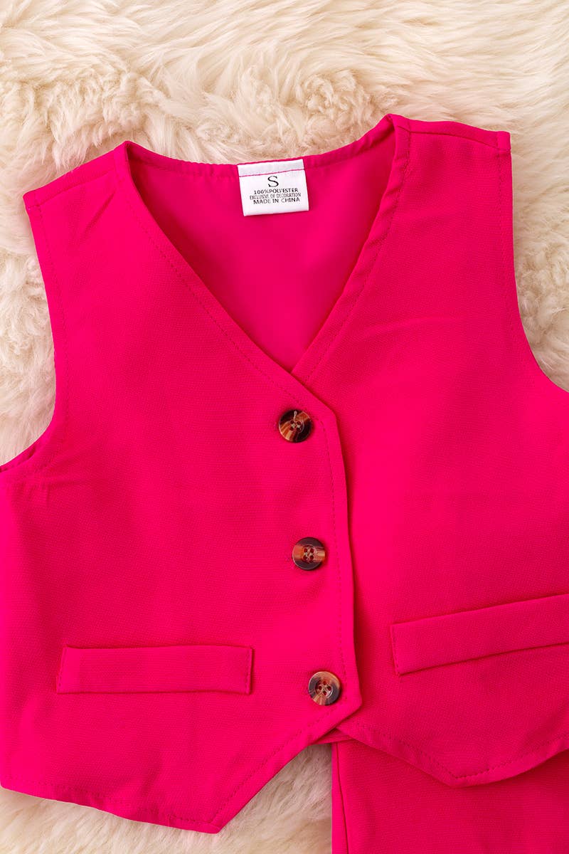 Fuschia fashion vest and pants set. OFG42726 JEANN: XS
