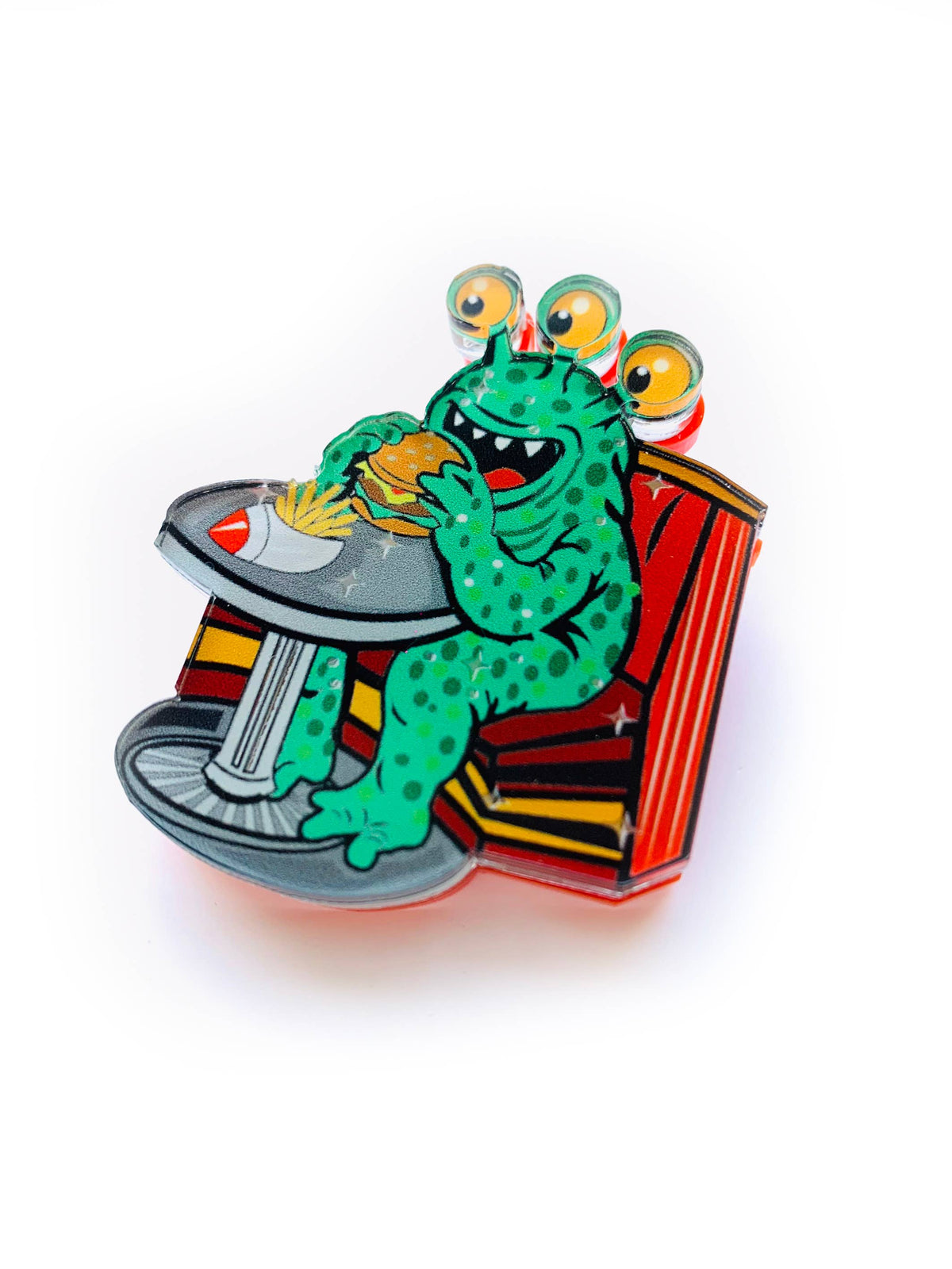 Retro Alien Diner Brooch,Kitsch Jewellery,Gift for Geeks