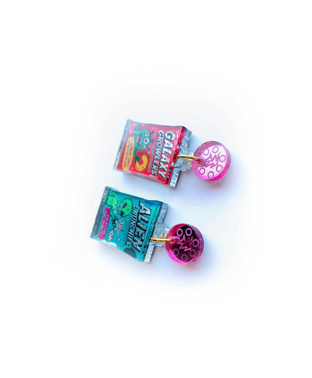Sci fi statement acrylic earrings,food jewellery