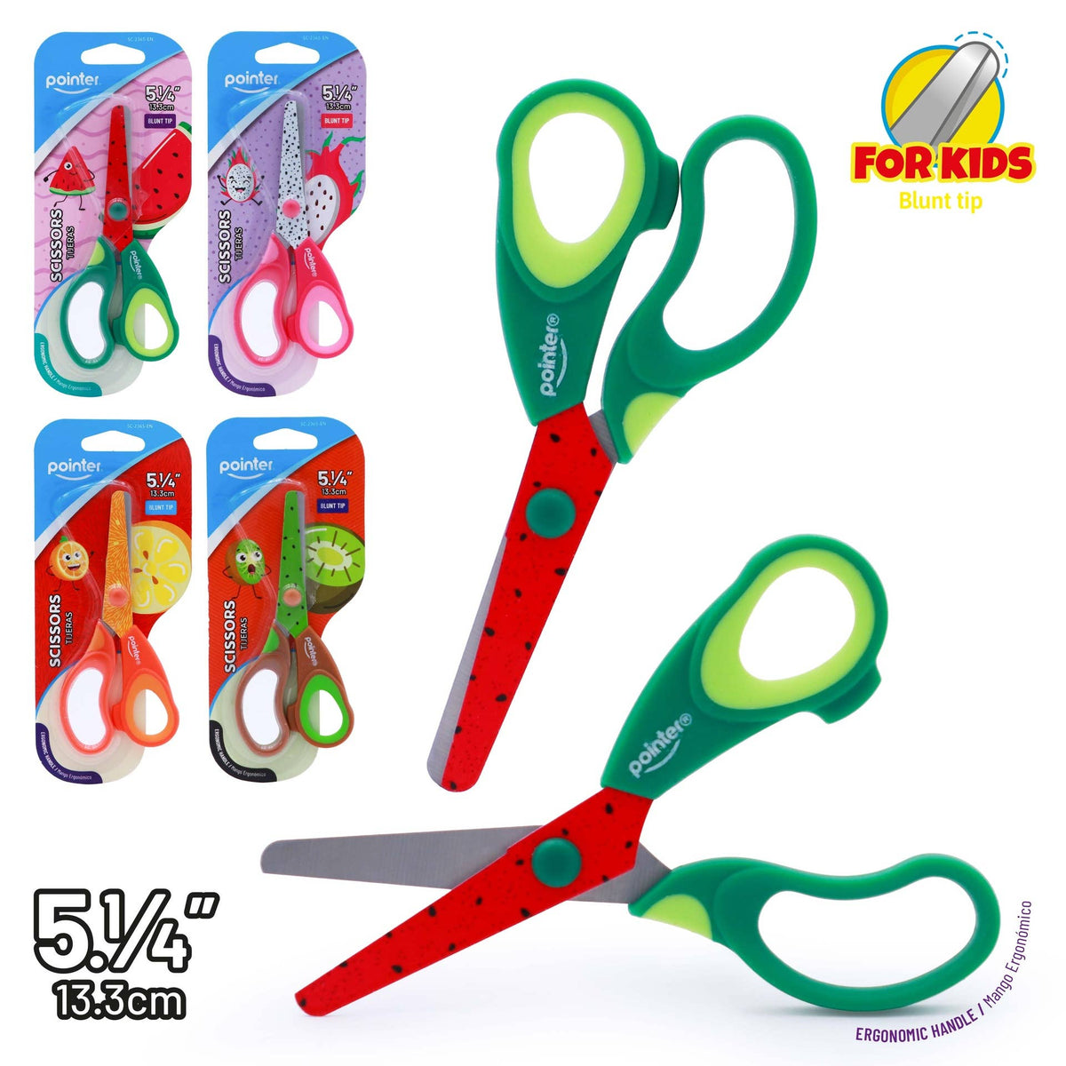 Scissors – Kids Fun Fruits 5.25in Blunt Tip Assorted