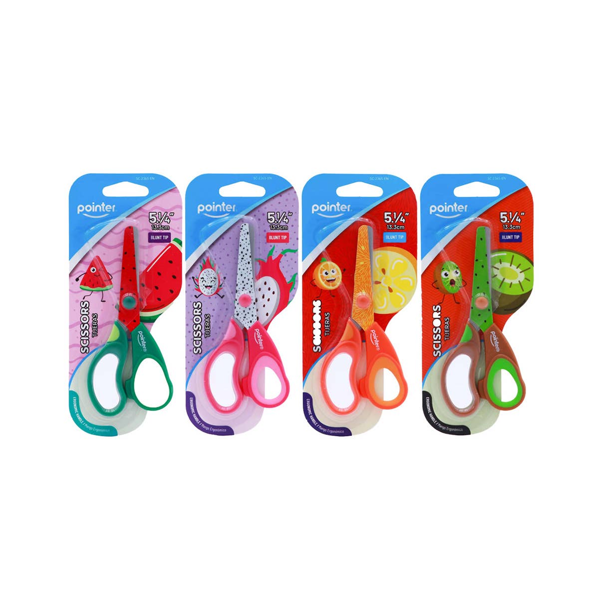 Scissors – Kids Fun Fruits 5.25in Blunt Tip Assorted