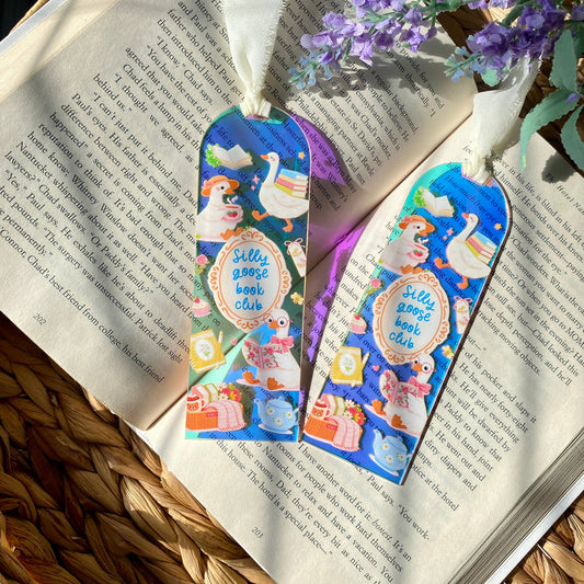 Silly Goose Books Acrylic Iridescent Holographic Bookmark: No branding
