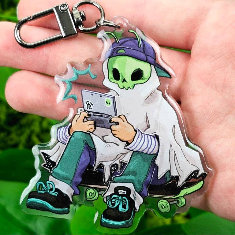 Alien Skater Ghost Keychains!!: ALL THREE!