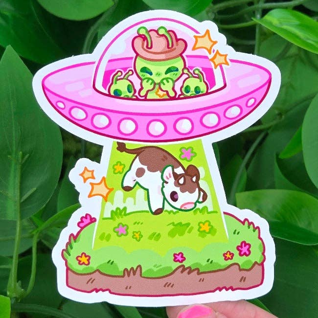 Cute Cowboy Alien Stickers!: All 3!