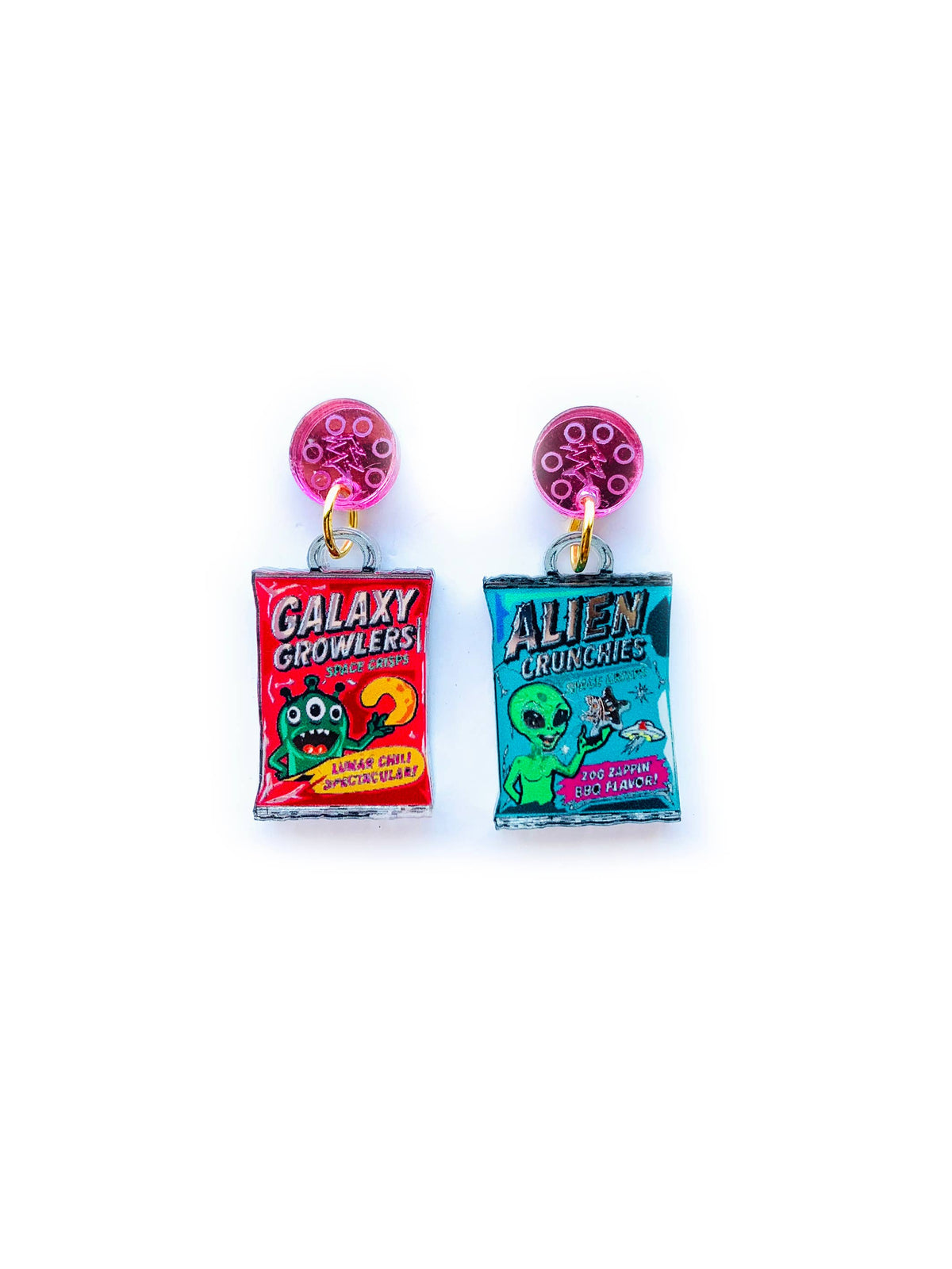 Sci fi statement acrylic earrings,food jewellery