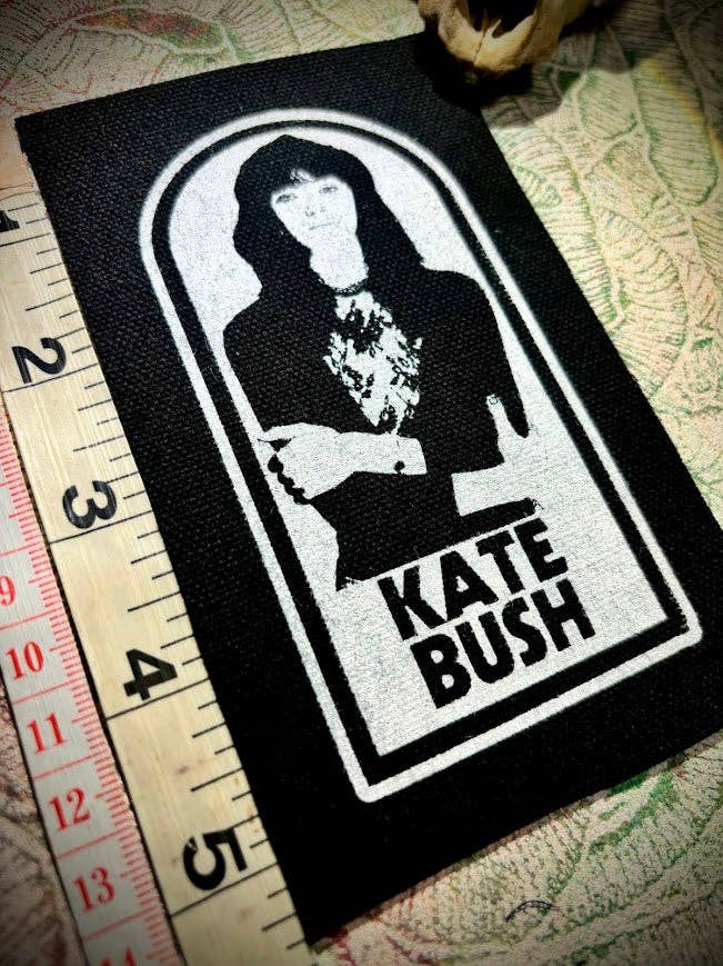 Kate Bush patch.: Black w/white ink