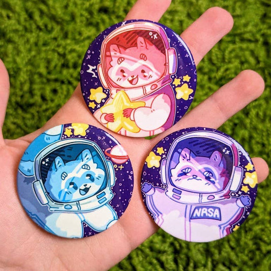 Space Raccoon Buttons: ALL THREE!