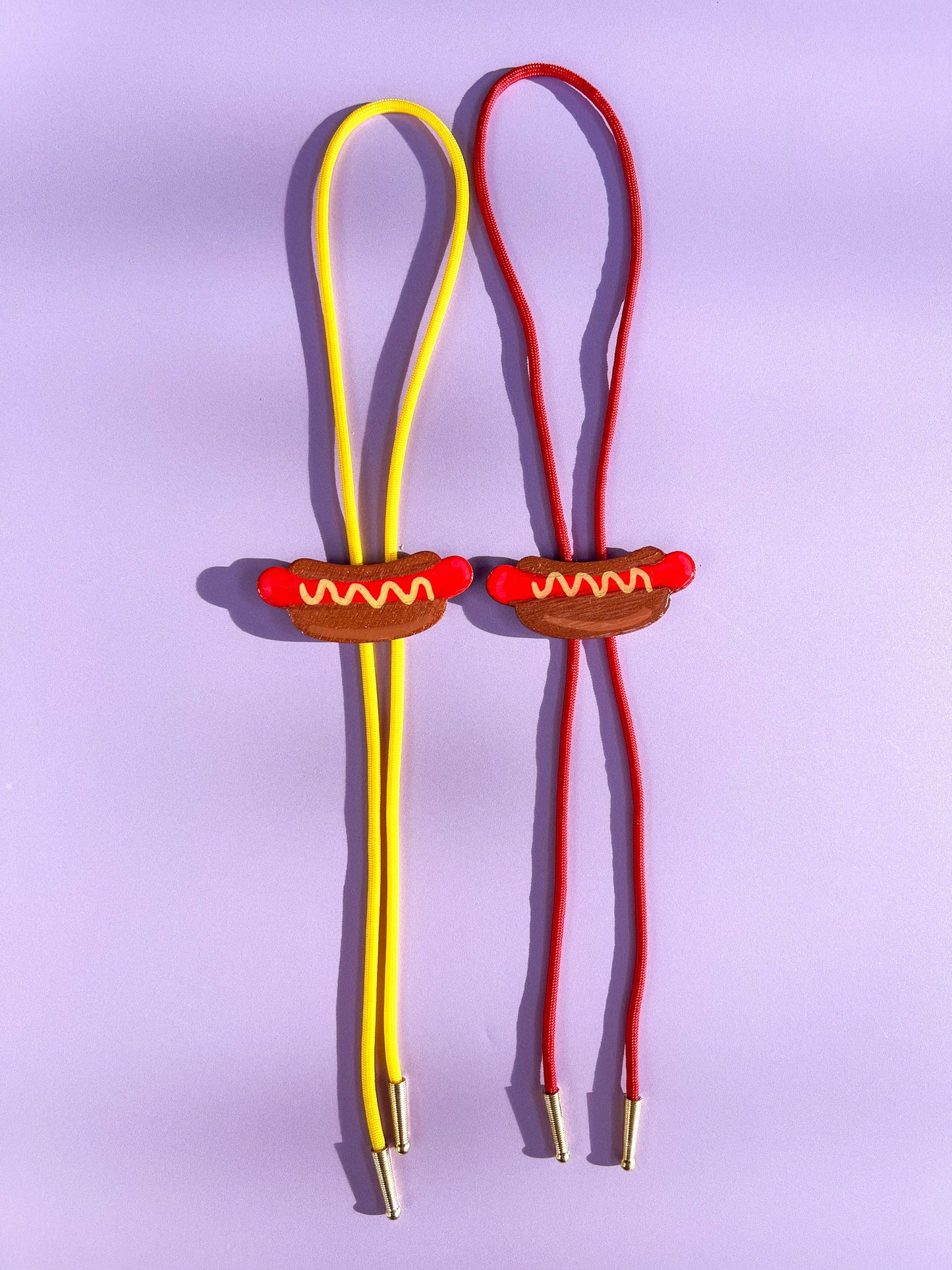 Hot Dog Bolo Tie - Fun Western Accessory: Yellow