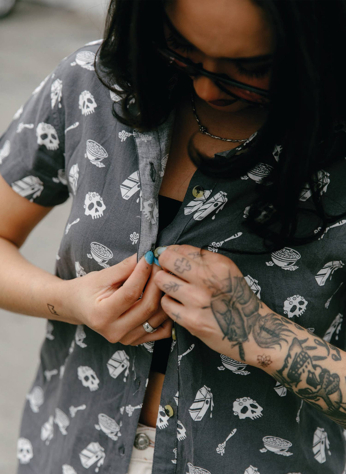 Cereal Killer Casual Button Down Shirt Men & Women: Men's M