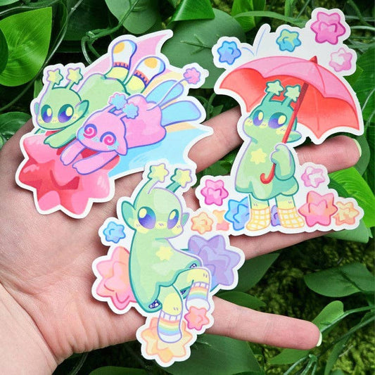 Cute Alien Stickers!: ALL THREE!!