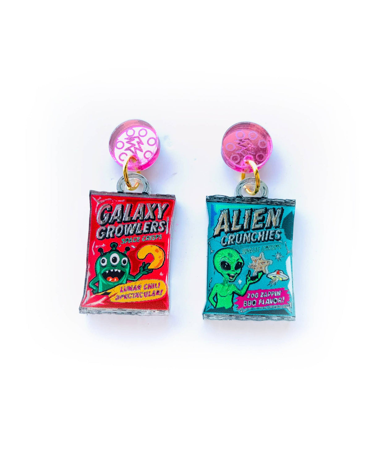 Sci fi statement acrylic earrings,food jewellery
