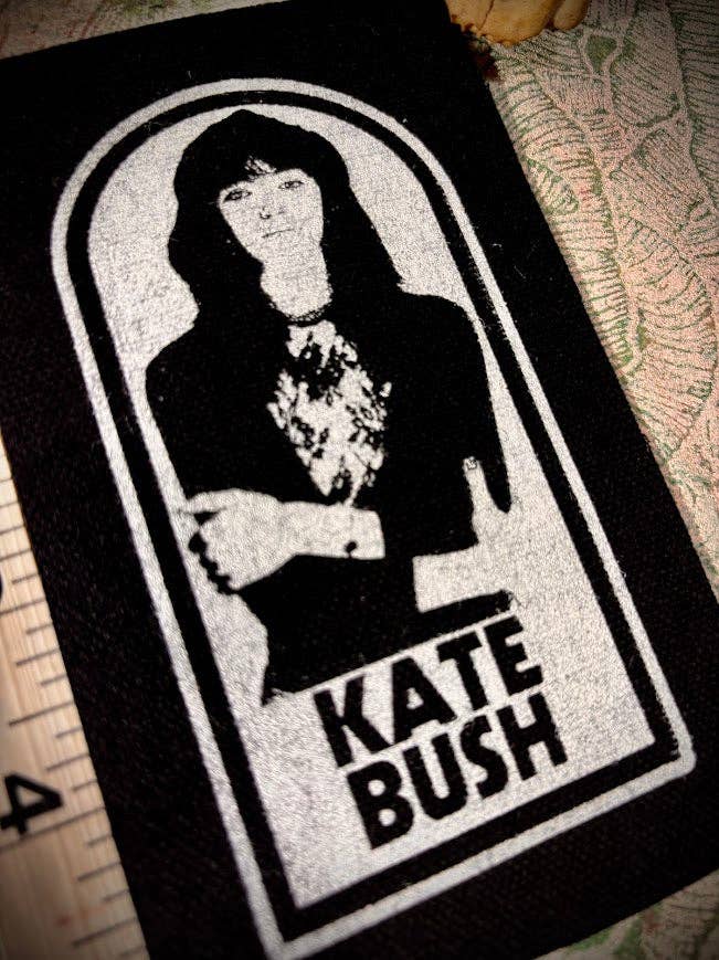 Kate Bush patch.: Black w/white ink