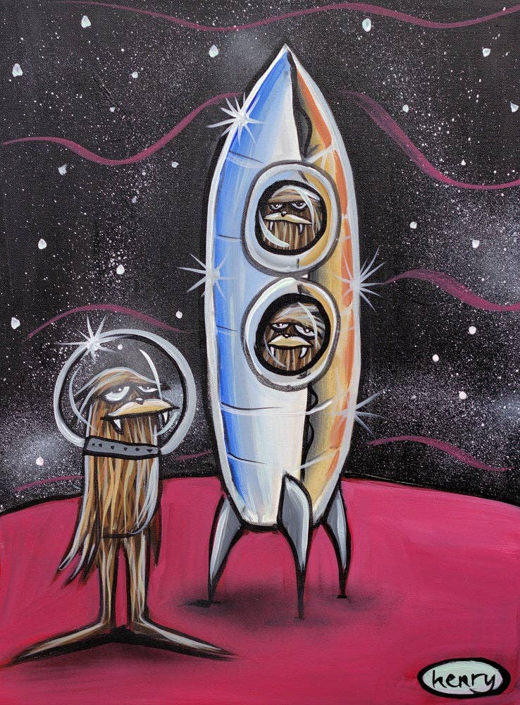 Sasquatch Rocketeers Canvas Print: 16 X 20