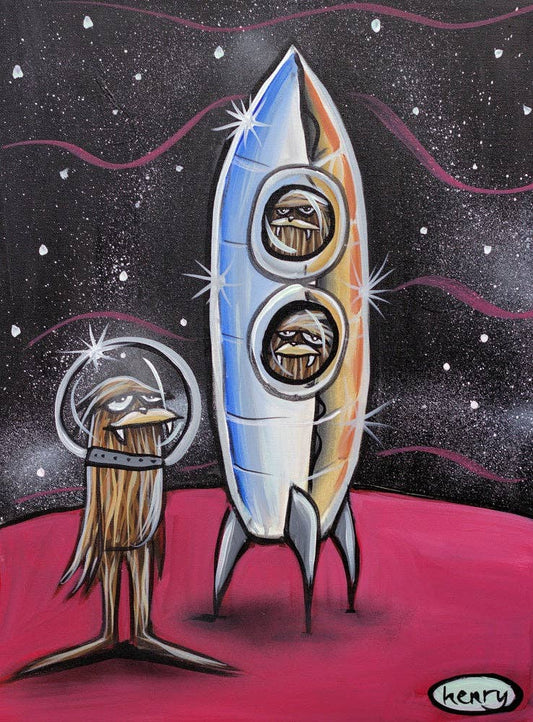 Sasquatch Rocketeers Canvas Print: 16 X 20