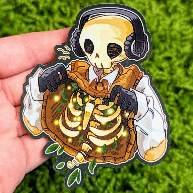 Aesthetic Chilling Skeleton Stickers: BOTH!