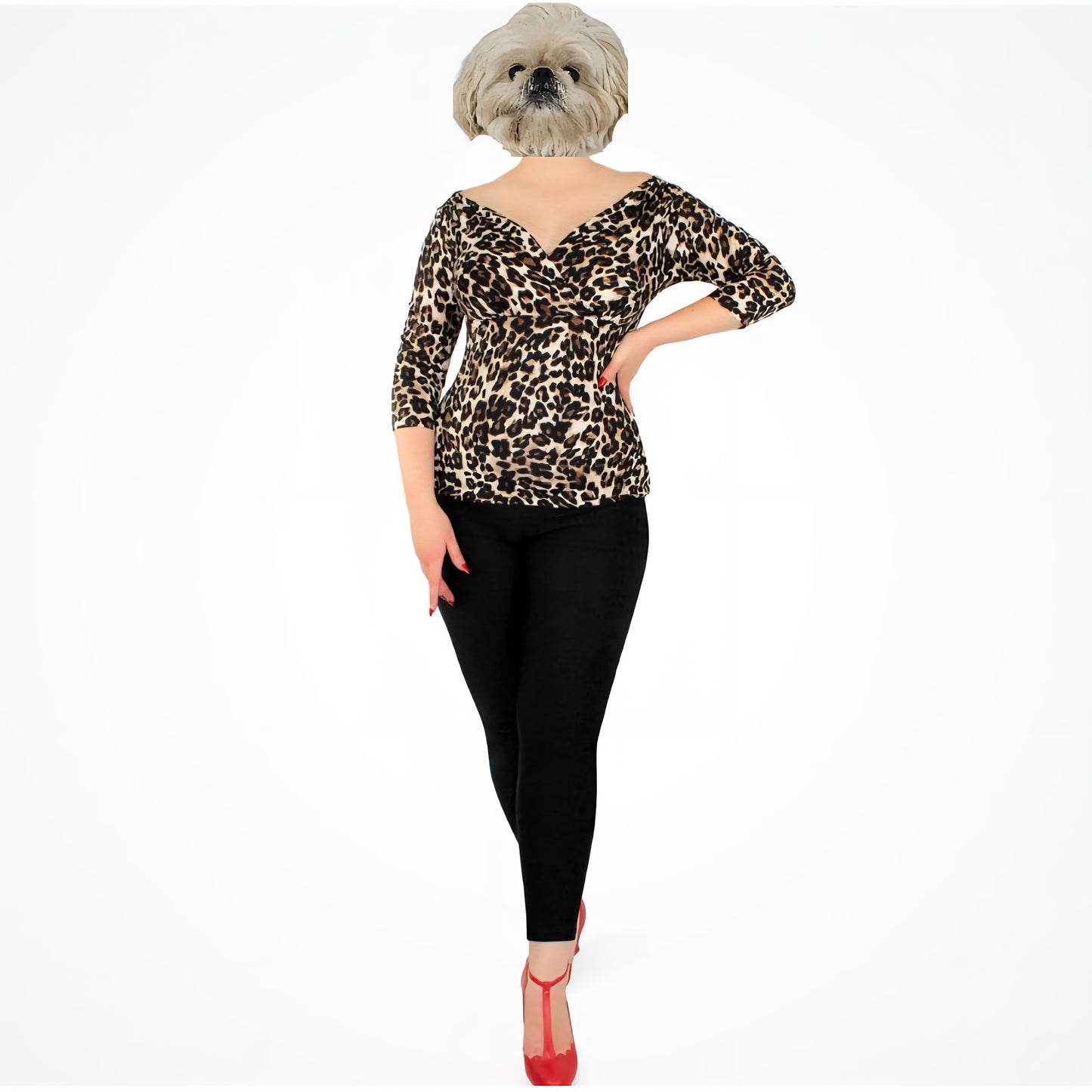 Leopard Bombshell Wrap Top by Hemet